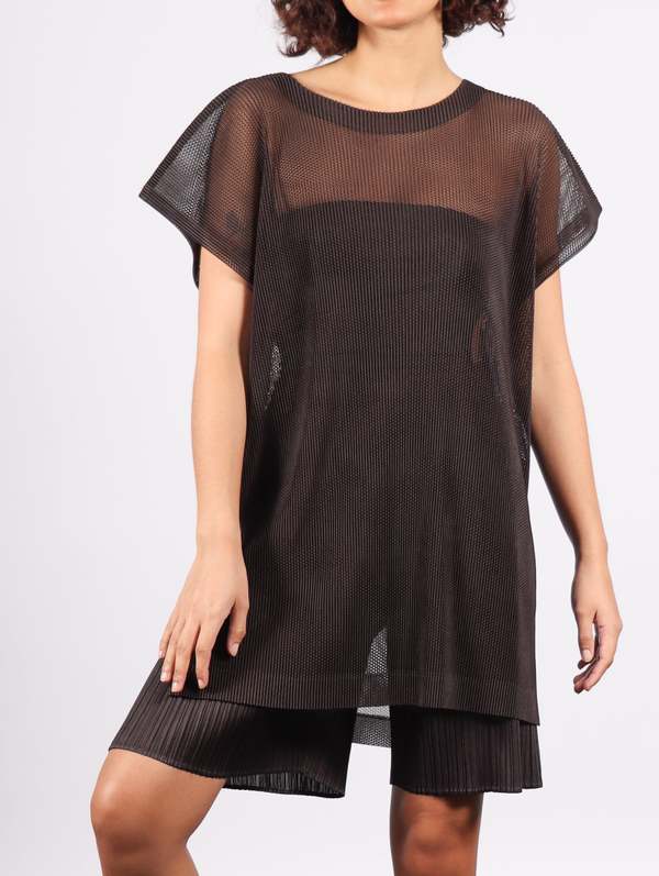 Pleats Please by Issey Miyake Tatami April Tunic - Black Pepper
