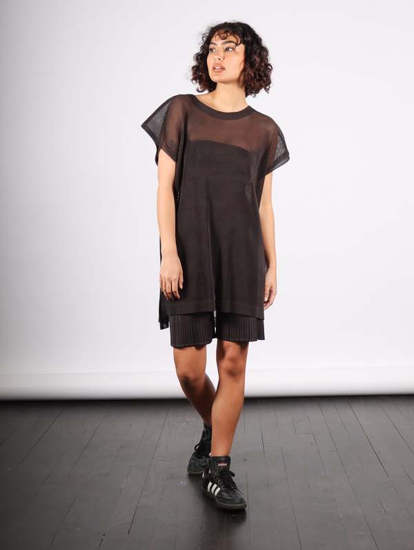 Pleats Please by Issey Miyake Tatami April Tunic - Black Pepper