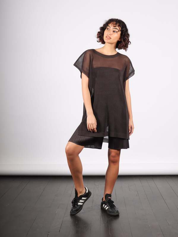 Pleats Please by Issey Miyake Tatami April Tunic - Black Pepper