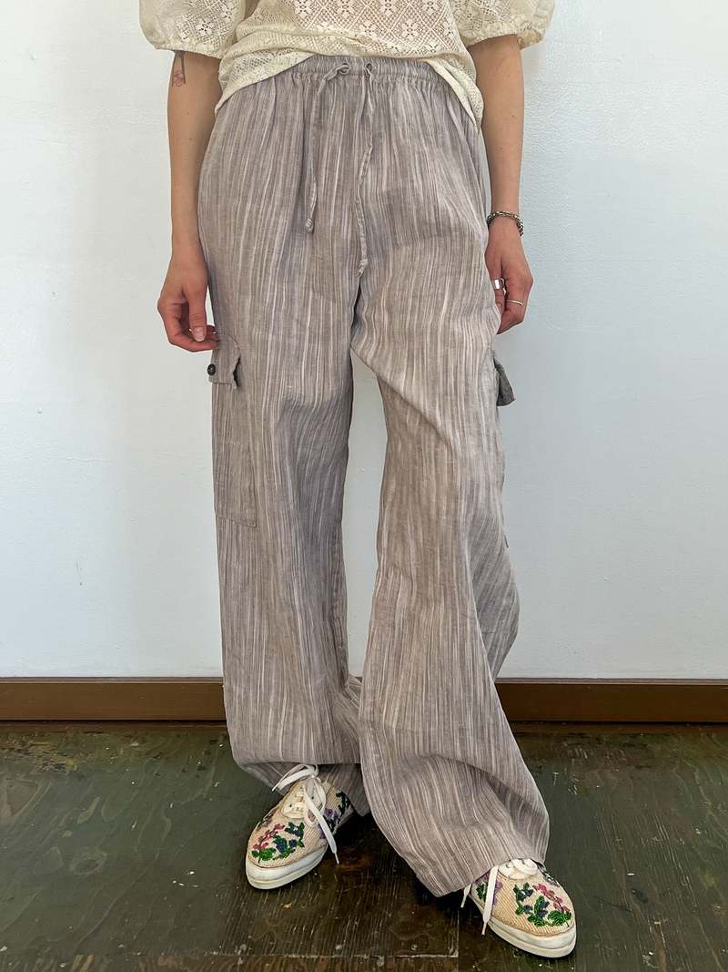 Vintage Eskandar Linen Cargo Pants - Stripe | Garmentory