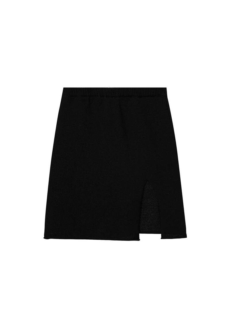 Theopen Product Slit Knitted Skirt - Black | Garmentory