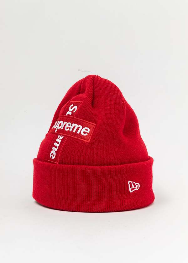 Supreme Cross Box Logo Beanie - red | Garmentory
