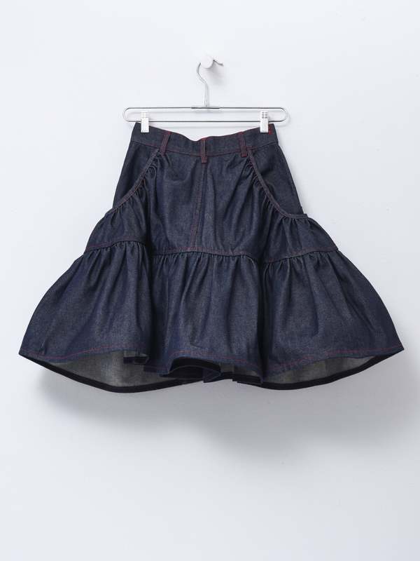 Cecilie Bahnsen GLORIA SKIRT DENIM - INDIGO | Garmentory