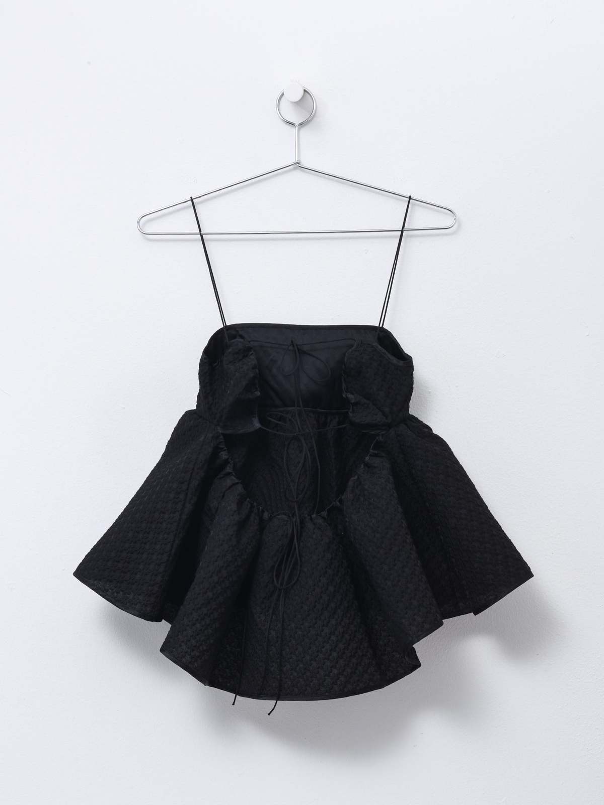 Cecilie Bahnsen SELENA BLOSSOM MATELASSE TOP - BLACK