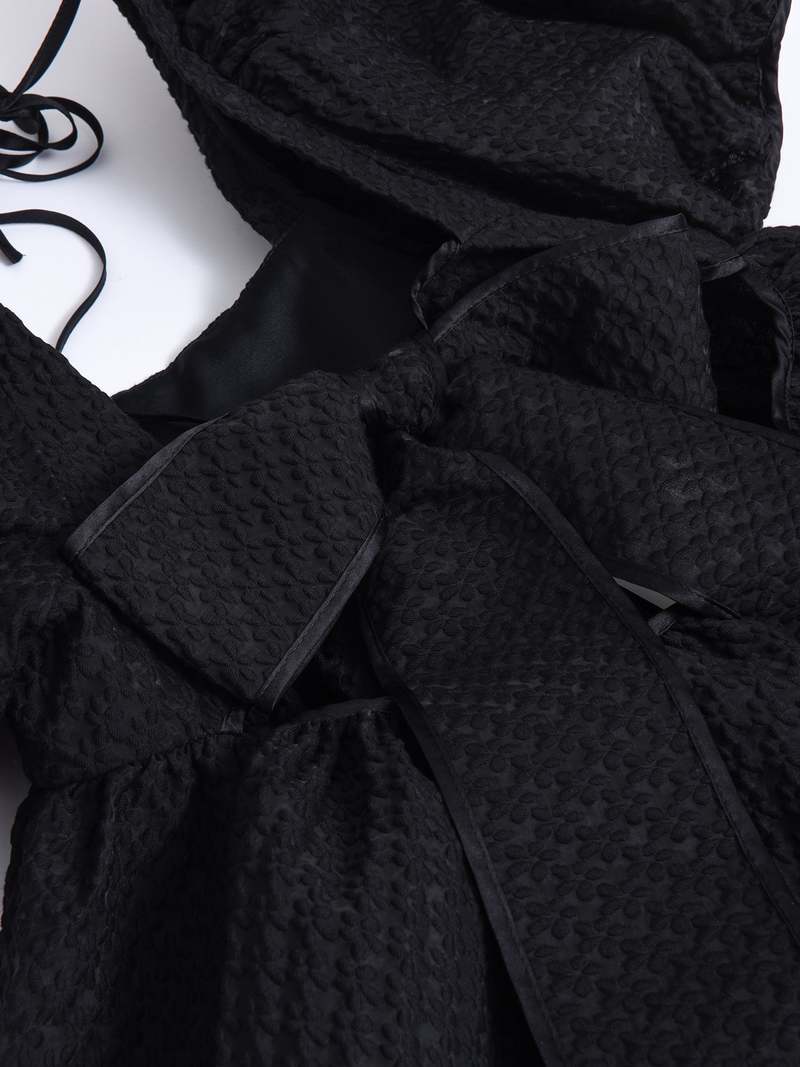 Cecilie Bahnsen TILDE DRESS - BLOSSOM MATELASSE BLACK | Garmentory