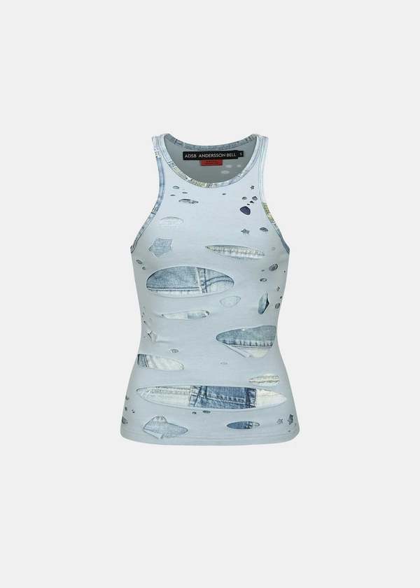 Andersson bell タンクトップ ANDERSSON BELL Distressed Cutout Print Tank Top | Garmentory
