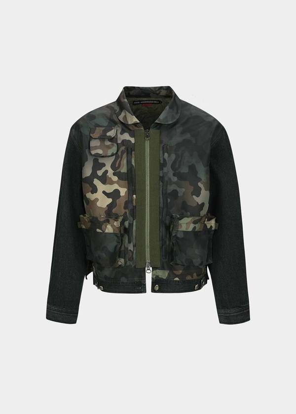 ANDERSSON BELL Zipped Denim Blouson - Green Camo | Garmentory