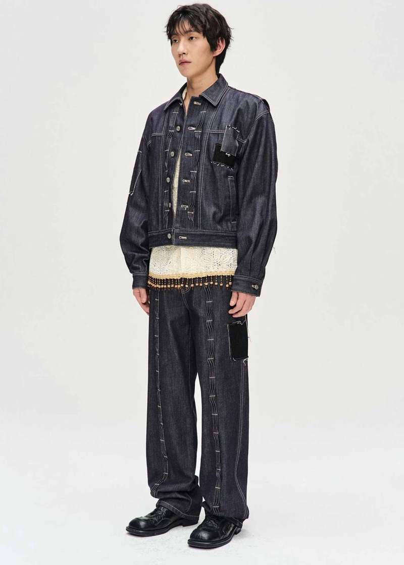 ANDERSSON BELL Indigo Patchwork Denim Jacket - Indigo