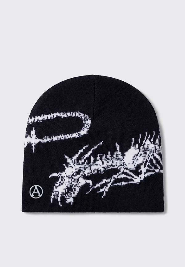 Aries Arise Dragon Skeleton Beanie - Black | Garmentory