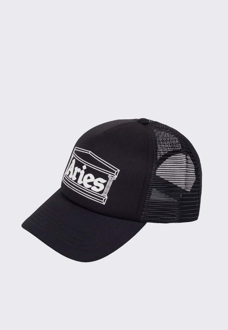 Aries Arise Temple Trucker Cap - Black | Garmentory