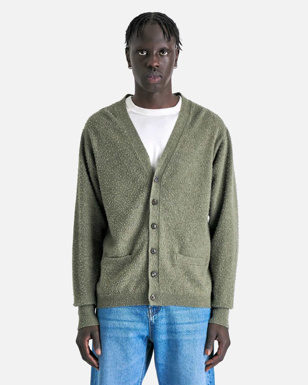 Maison Margiela Summer Cashmere Cardigan - Moss | Garmentory