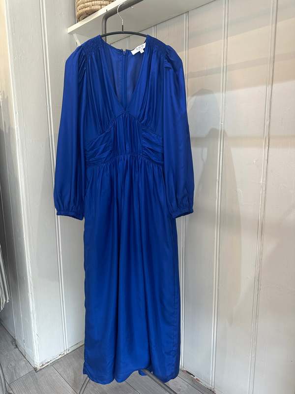 sea new york silk dress Sea New York Celine Silk Prairie Midi Dress Puff Sleeve Sz 0 $425