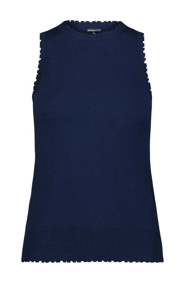 Cotton Cashmere Chevron Pointelle Tank - Minnie Rose