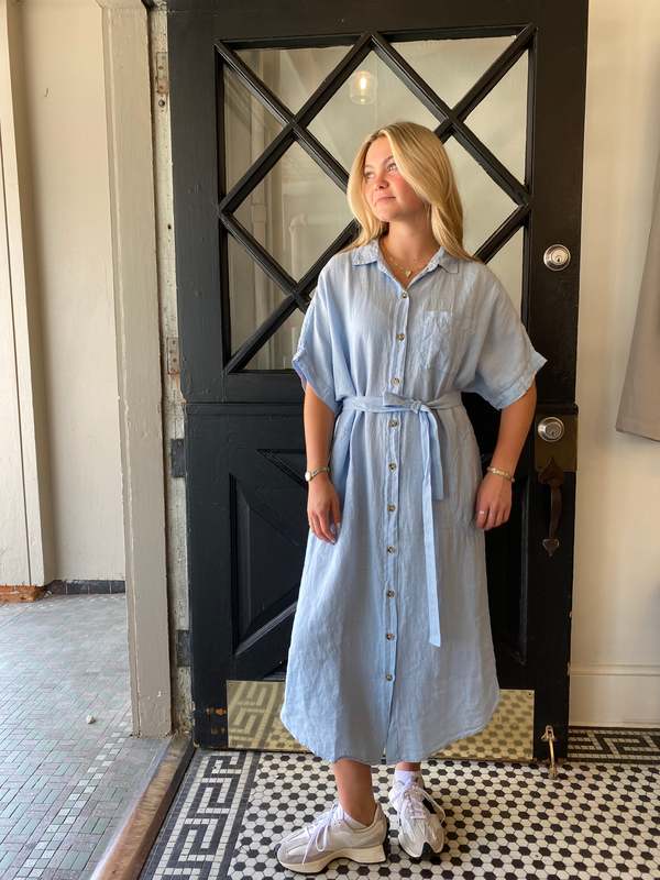 Velvet Sandra Linen Button-Up Dress - Billow on Garmentory Velvet Sandra Linen Button-Up Dress - Billow on Garmentory