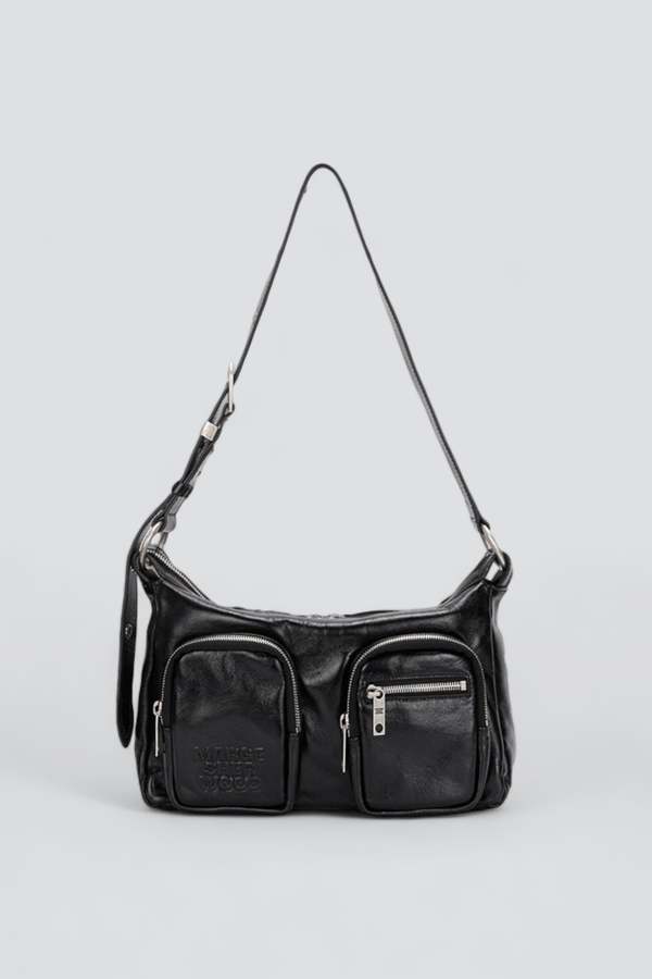 Marge Sherwood Glossy Plain Outpocket Hobo Mini - Black