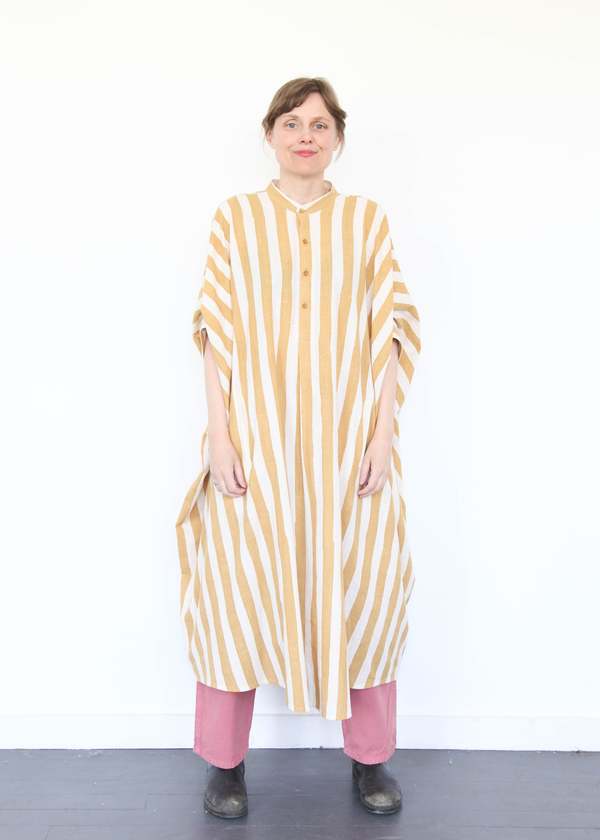 11.11 ELEVEN ELEVEN Striped Caftan Dress - Light Yellow