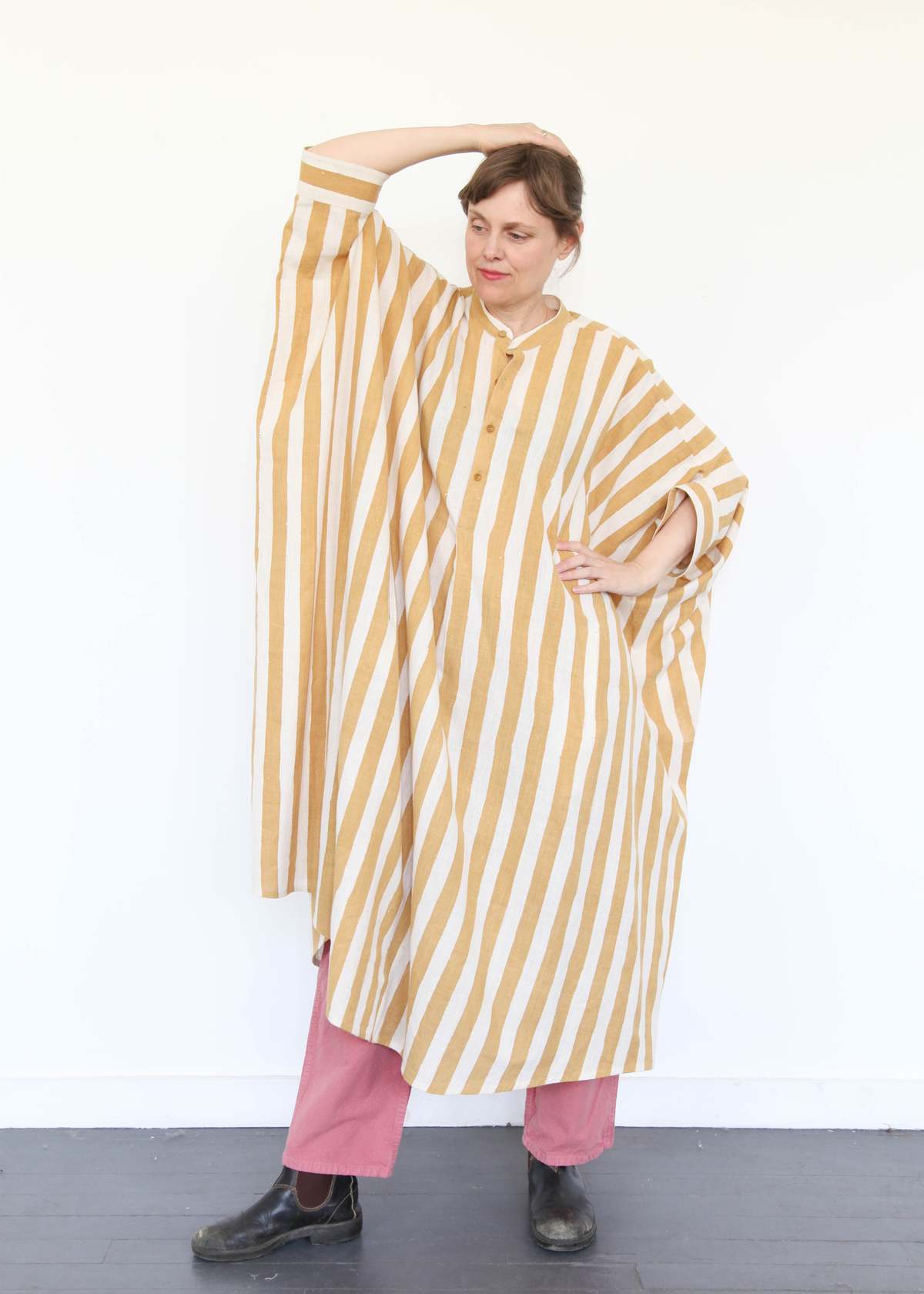 11.11 ELEVEN ELEVEN Striped Caftan Dress - Light Yellow - Image 2 of 18