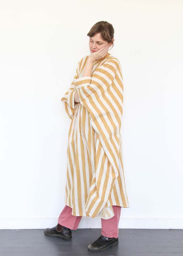 11.11 ELEVEN ELEVEN Striped Caftan Dress - Light Yellow