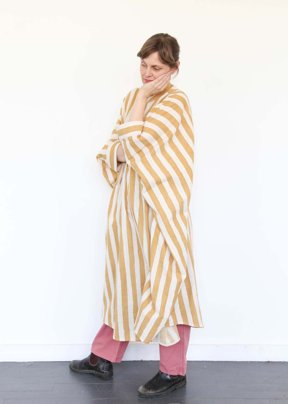 11.11 ELEVEN ELEVEN Striped Caftan Dress - Light Yellow - Image 9 of 18