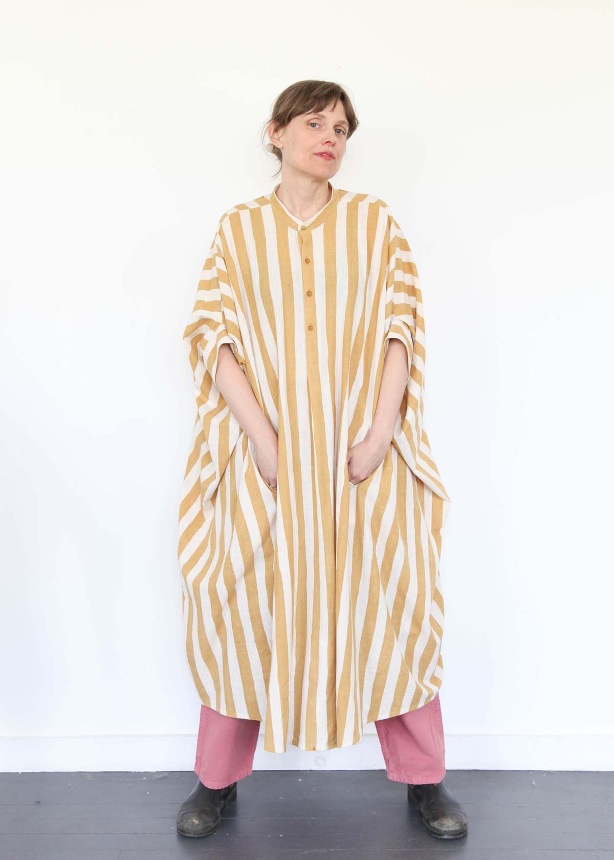 11.11 ELEVEN ELEVEN Striped Caftan Dress - Light Yellow - Image 10 of 18