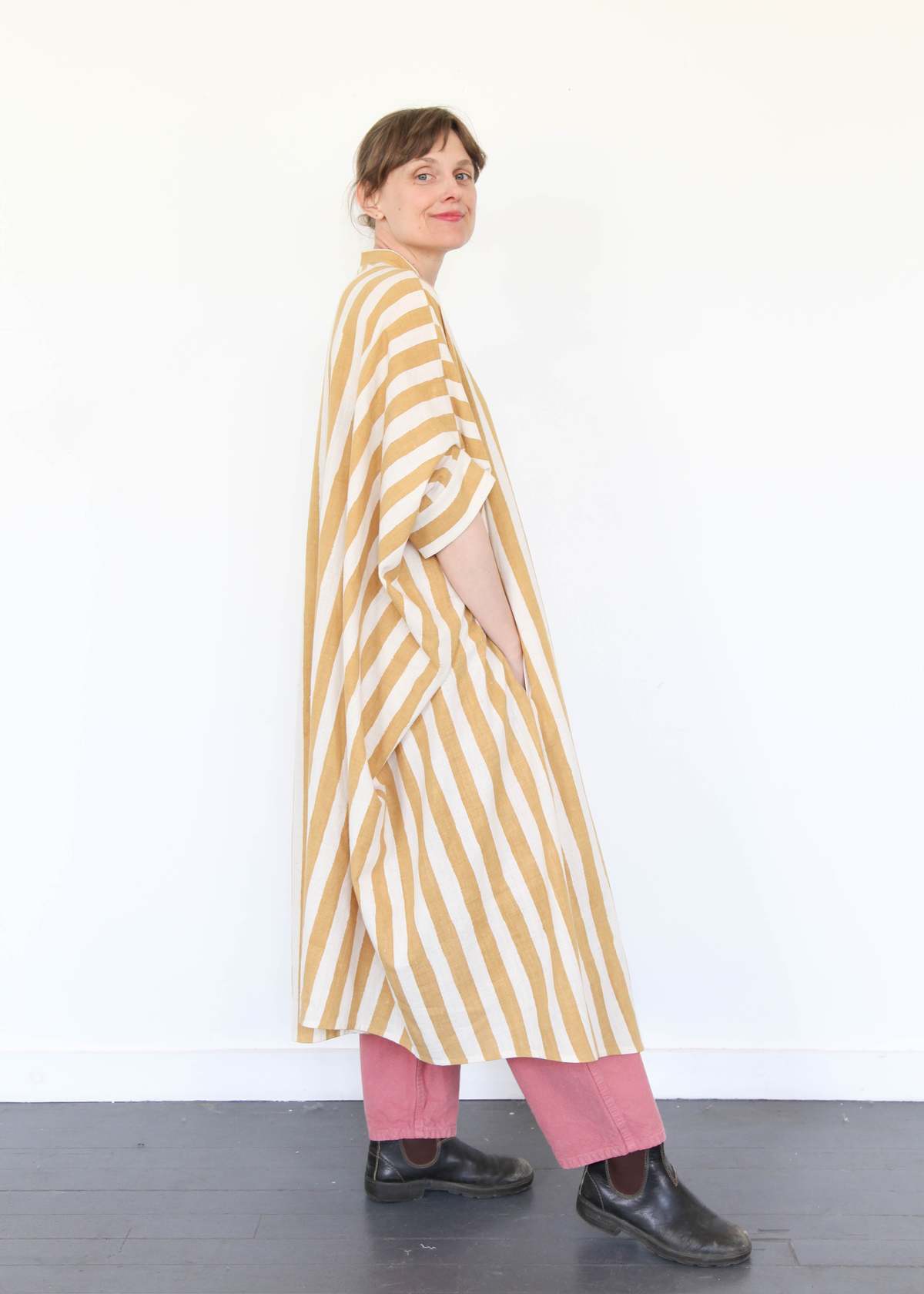 11.11 ELEVEN ELEVEN Striped Caftan Dress - Light Yellow - Image 11 of 18