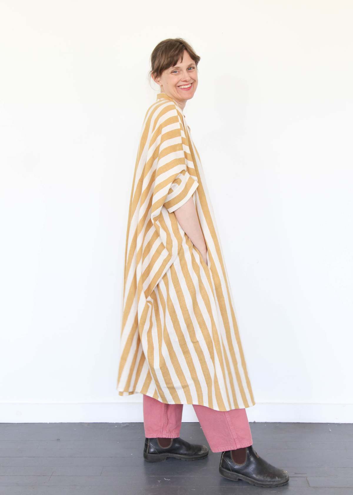 11.11 ELEVEN ELEVEN Striped Caftan Dress - Light Yellow - Image 12 of 18