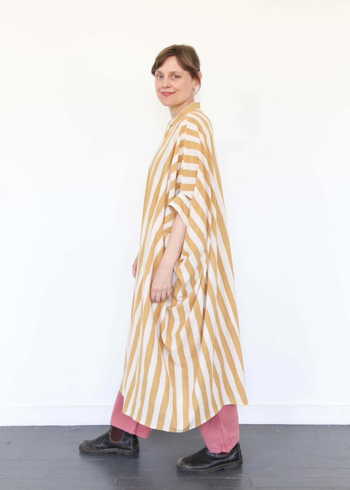 11.11 ELEVEN ELEVEN Striped Caftan Dress - Light Yellow - Image 14 of 18