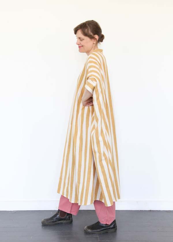 11.11 ELEVEN ELEVEN Striped Caftan Dress - Light Yellow