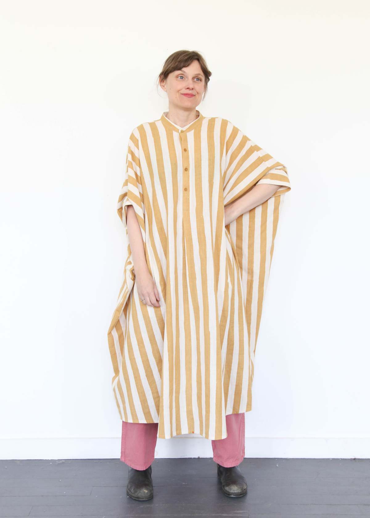 11.11 ELEVEN ELEVEN Striped Caftan Dress - Light Yellow - Image 17 of 18