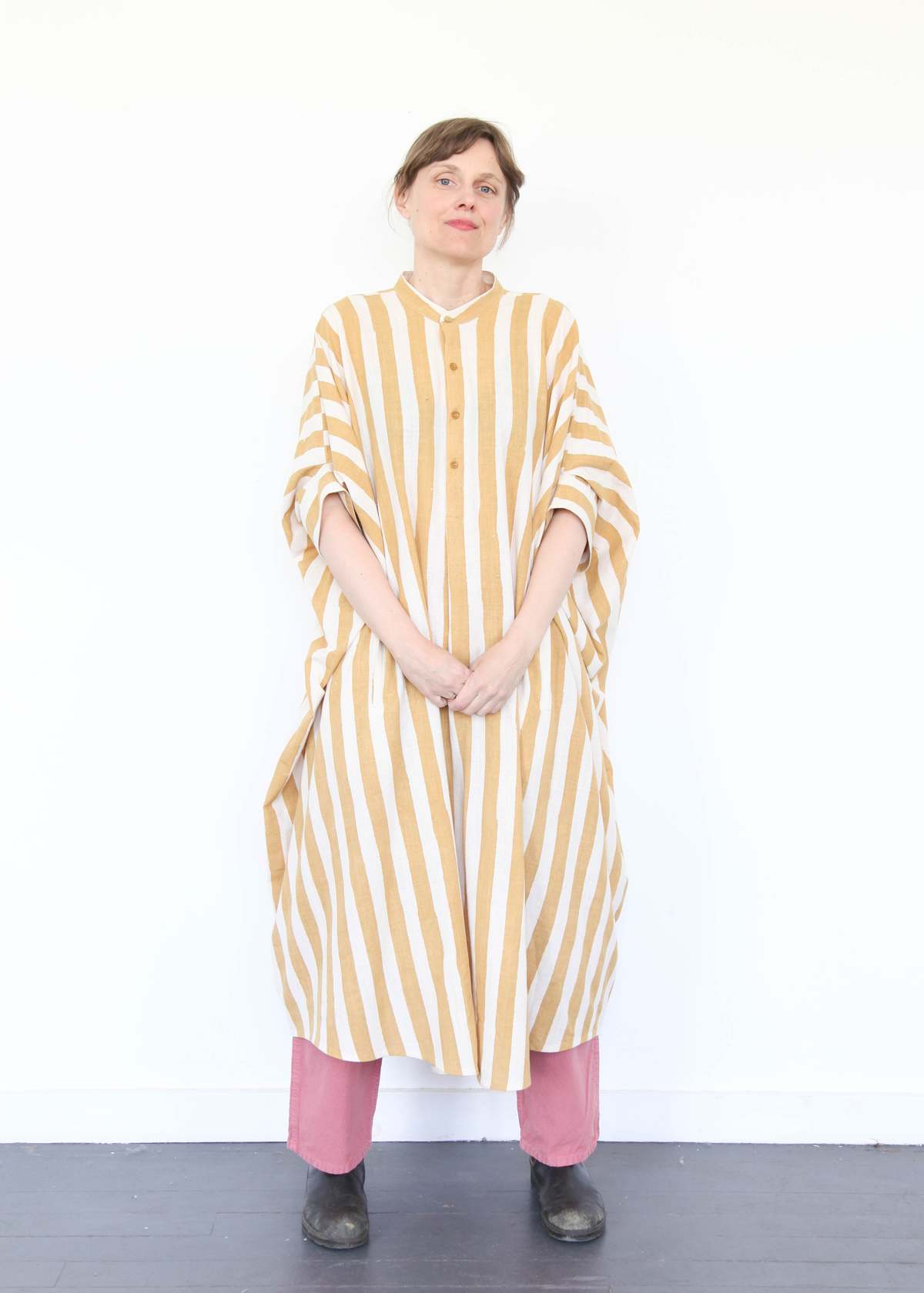 11.11 ELEVEN ELEVEN Striped Caftan Dress - Light Yellow - Image 18 of 18