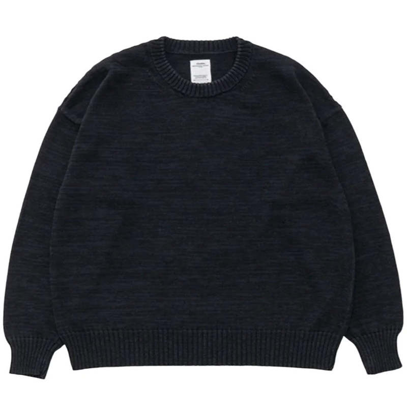 VisvimJumbo SB Crew Knit DMGD - Black | Garmentory