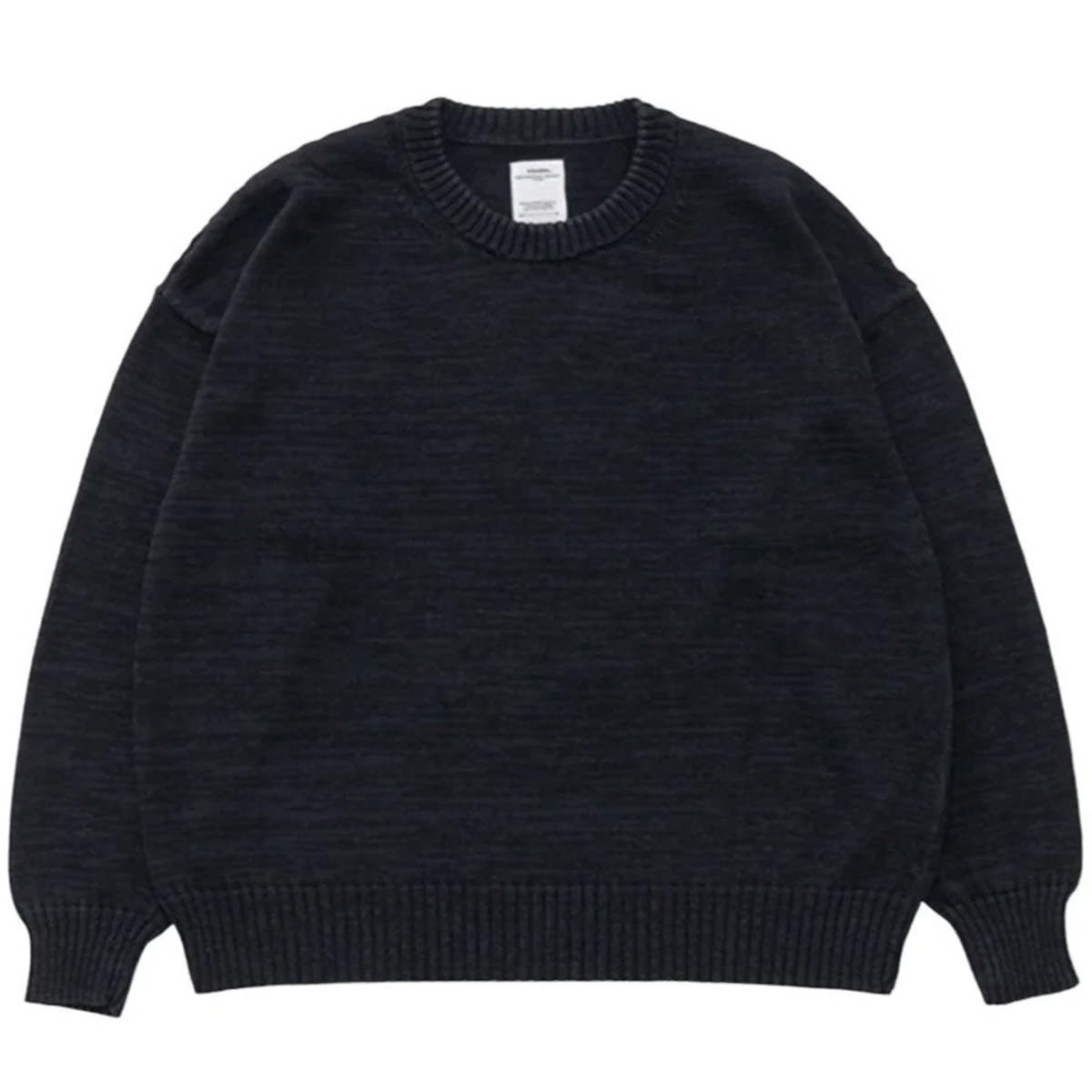 VisvimJumbo SB Crew Knit DMGD - Black | Garmentory