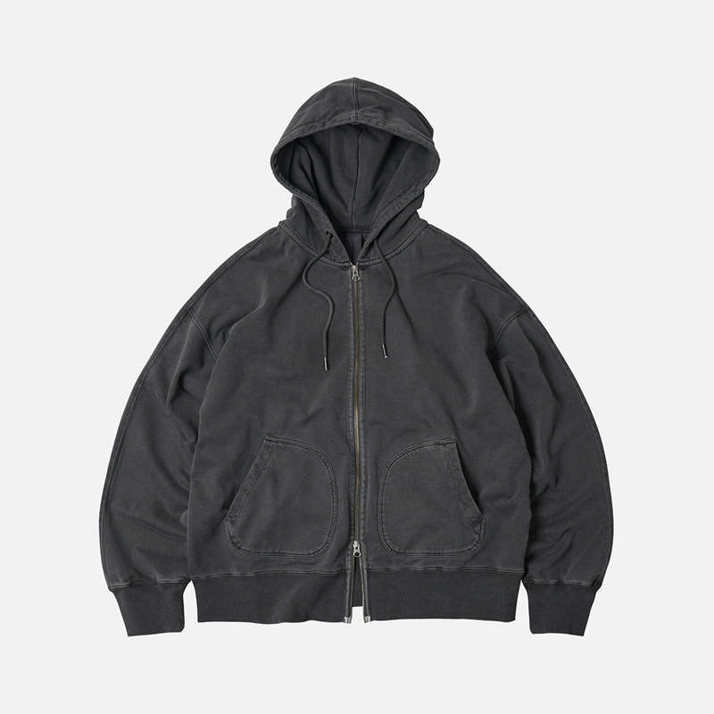 【WV PROJECT】24FW★ Cheek Pigment Hood Zip Up FRIZMWORKS OG Pigment Dyeing Hood Zip Parka - Charcoal