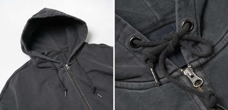 ★HOODHOOD★ Pigment damage hood zip-up charcoal MUSINSA | HOODHOOD Pigment damage crop hood zip-up charcoal