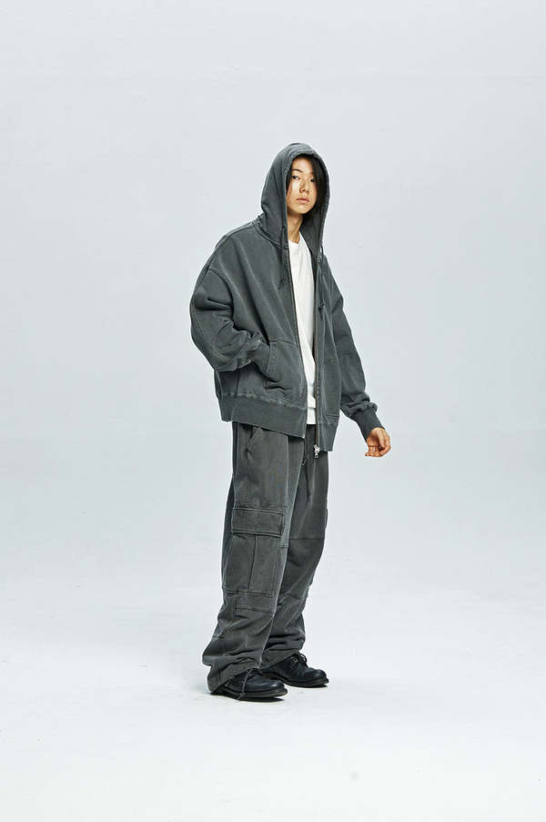 FRIZMWORKS OG Pigment Dyeing Hood Zip Parka - Charcoal | Garmentory