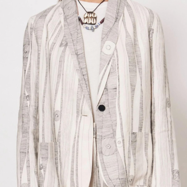 Raquel Allegra Jai Jacket - Dirty White/Black