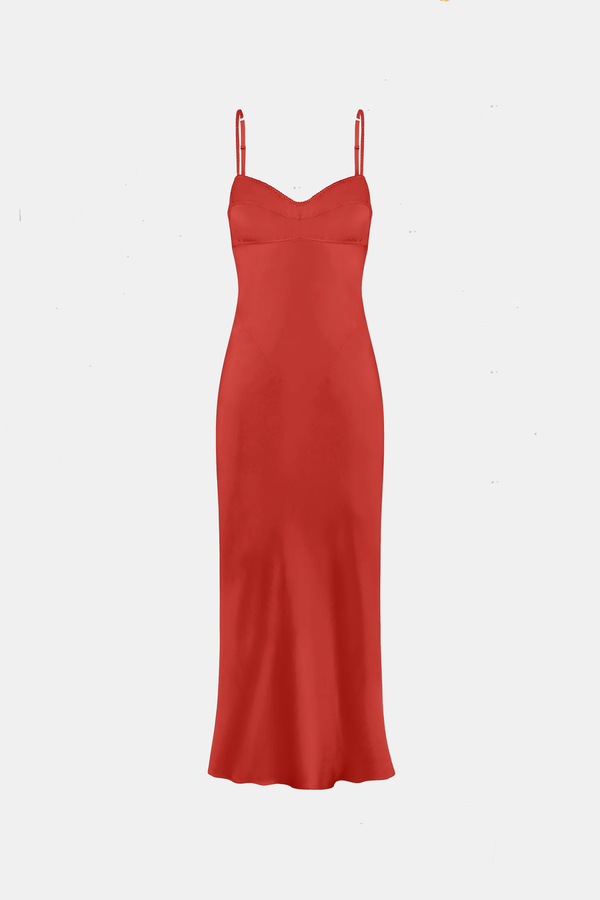 Anna October Waterlily Midi Dress - Lux Red | Garmentory