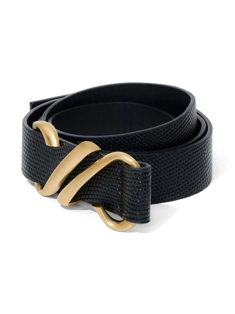Proenza Schouler 2009 Belt Navy Croc Embossed Brass Buckle Size S Made in Italy Proenza Schouler Monogram Belt - Black | Garmentory main image 3