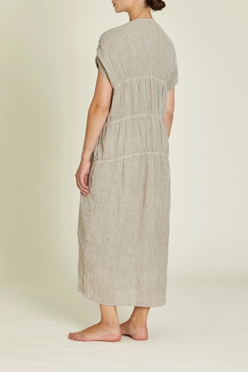 Black Crane Gem Neck Dress - Ash | Garmentory