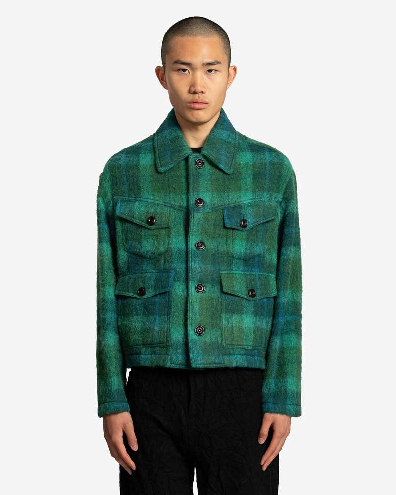 ANDERSSON BELL Toulouse Wool Trucker Jacket - Green/Blue | Garmentory