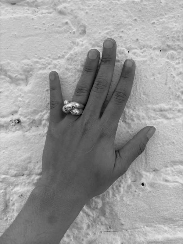 Vintage Chunky Crossed Ring - Sterling Silver