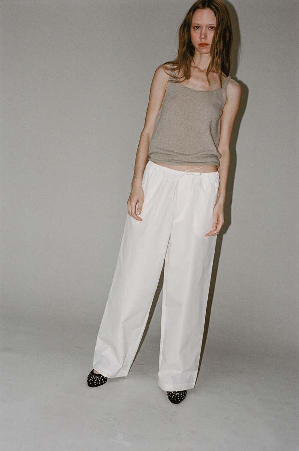 【BASERANGE/ベースレンジ】 KOLLA PANTS Kolla Pants in White Blue Stripe | Cotton poplin | en