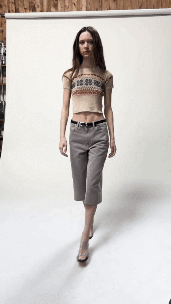 Our Legacy Knitted Cropped T-Shirt - Fairisle | Garmentory