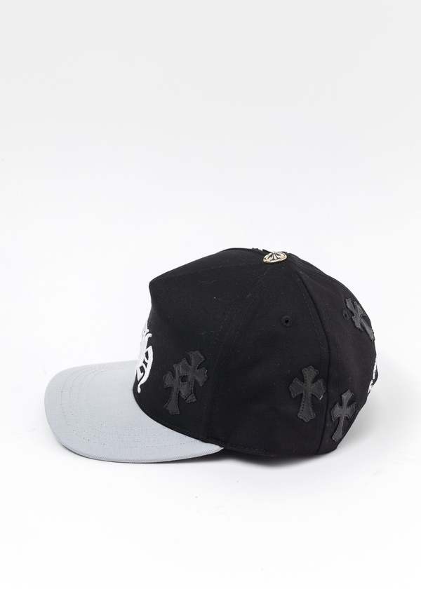 chrome hearts 5 Panel Cap - Black/Grey With Black Patches | Garmentory