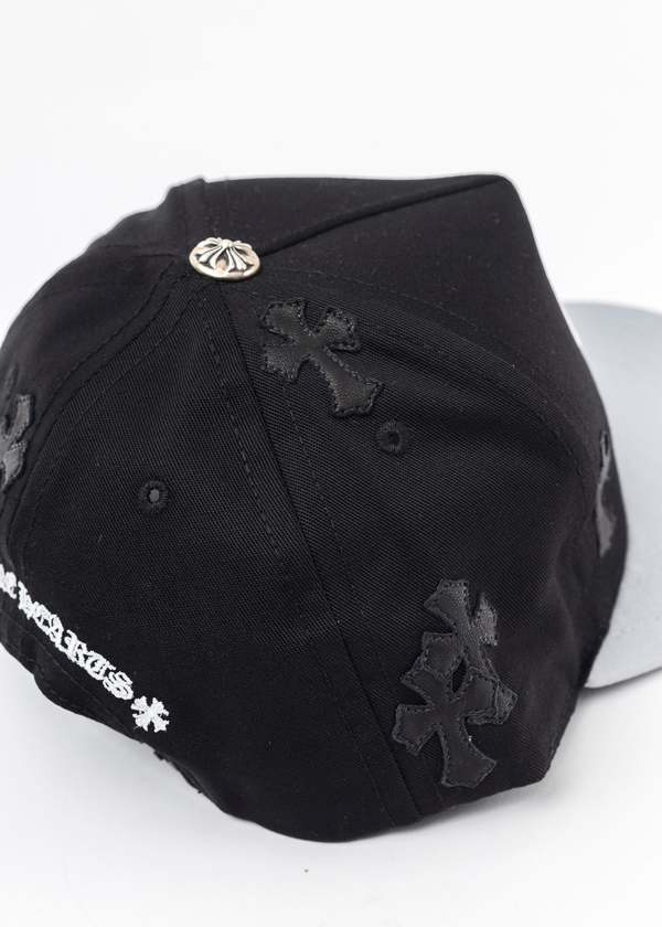 chrome hearts 5 Panel Cap - Black/Grey With Black Patches | Garmentory