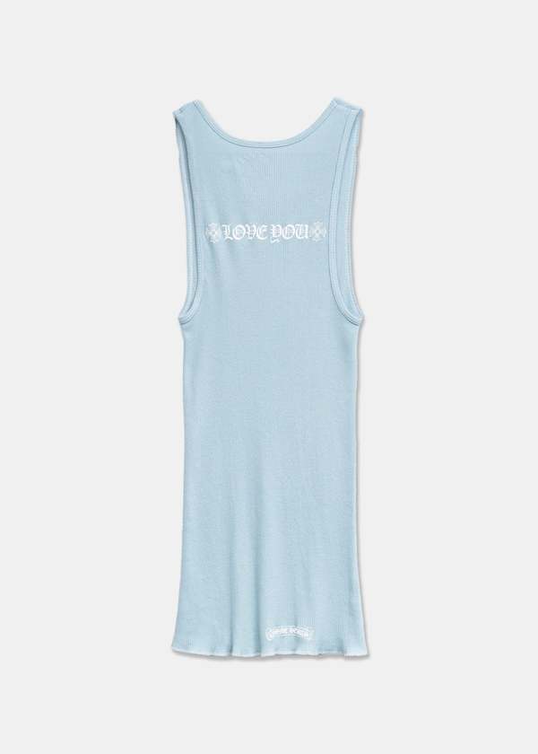 chrome hearts CH Logo Love You Tank Top - Baby Blue | Garmentory