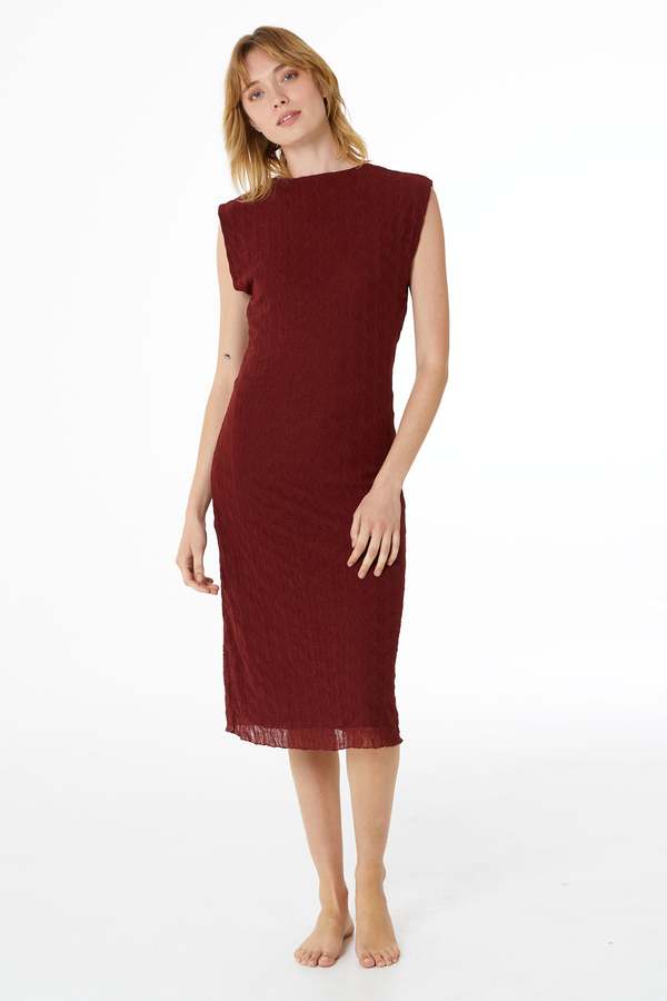 knee length dresses for ladies Mavis Silk Midi Dress in Claudia Rose Black