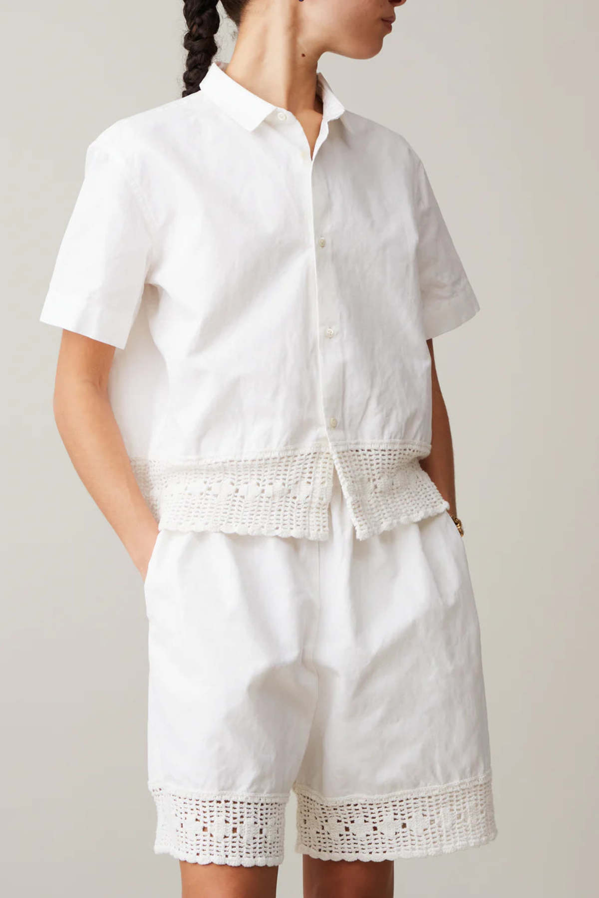 Caron Callahan Ada  Cotton Linen Shirt - White - Image 4 of 5
