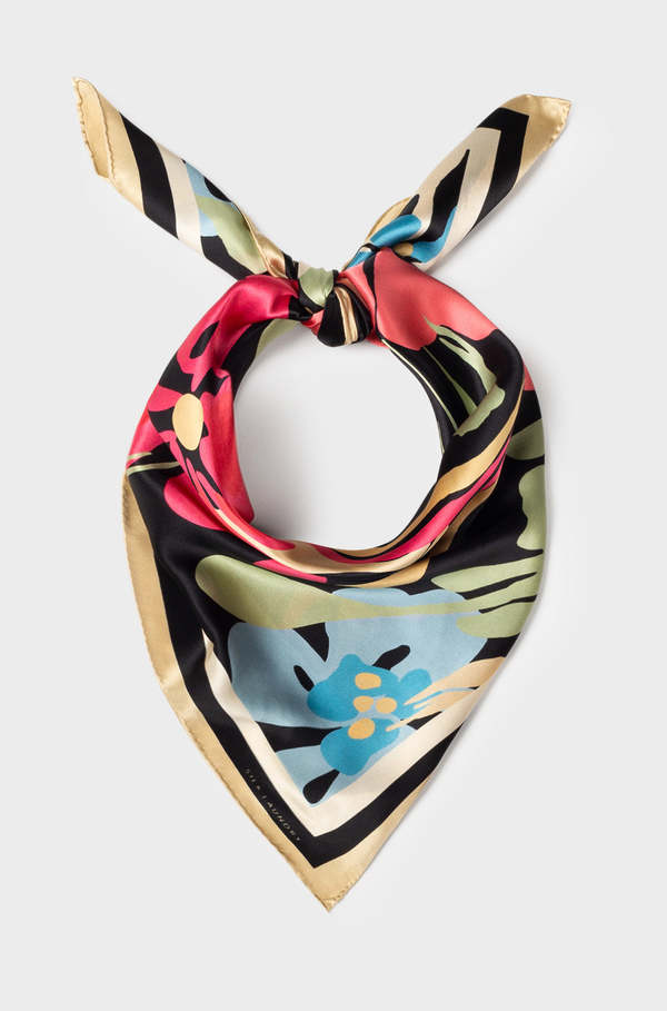 Silk Laundry SCARF - BLACK MIR Silk Laundry SCARF - BLACK MIR