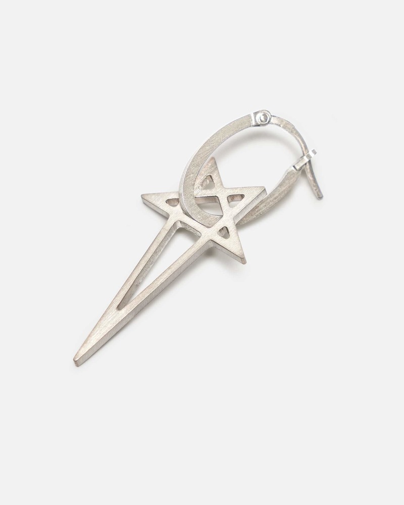 Rick Owens Pentagram Earring - Silver | Garmentory